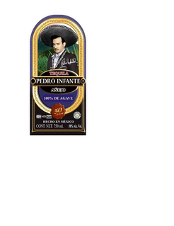 TEQUILA PEDRO INFANTE AÑEJO 50 HECHO ENMEXICO logo