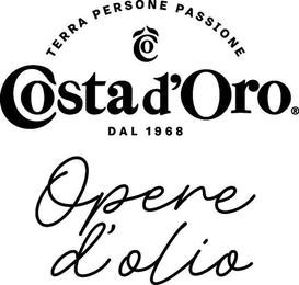 TERRA PERSONE PASSIONE COSTA D'ORO DAL 1968 OPERE D'OLIO logo