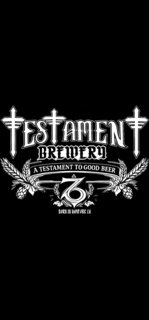 TESTAMENT BREWERY A TESTAMENT TO GOOD BEER 76 BORN IN HAYFORK CA logo