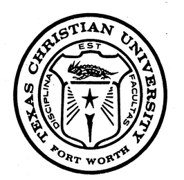 TEXAS CHRISTIAN UNIVERSITY FORT WORTH DISCIPLINA EST FACULTAS logo