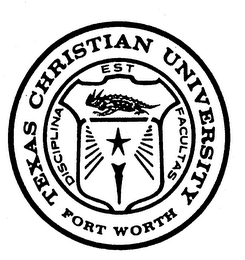 TEXAS CHRISTIAN UNIVERSITY FORT WORTH DISCIPLINA EST FACULTAS logo