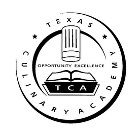 TEXAS CULINARY ACADEMY TCA OPPORTUNITY EXCELLENCE logo