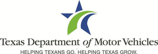 TEXAS DEPARTMENT OF MOTOR VEHICLES HELPING TEXANS GO. HELPING TEXAS GROW. logo