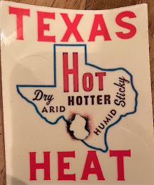 TEXAS HEAT HOT HOTTER DRY ARID HUMID STICKY logo