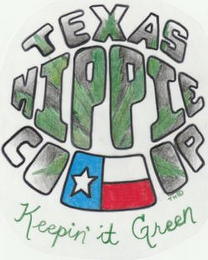 TEXAS HIPPIE CO OP KEEPIN' IT GREEN TH logo