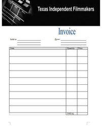 TEXAS INDEPENDENT FILMMAKERS INVOICE logo