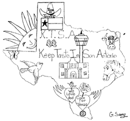 TEXAS IS TERRIFIC K.T.S.A. KEEP TASTE IN SAN ANTONIO logo