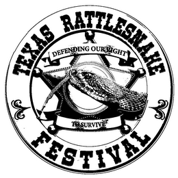 TEXAS RATTLESNAKE FESTIVAL DEFENDING OUR RIGHT TO SURVIVE logo