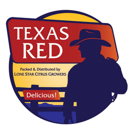 TEXAS RED PACKED & DISTRIBUTED BY LONE STAR CITRUS GROWERS DELICIOUS logo