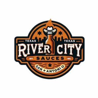TEXAS RIVER SAUCES BY SAN ANTONIO TEXAS CITY logo