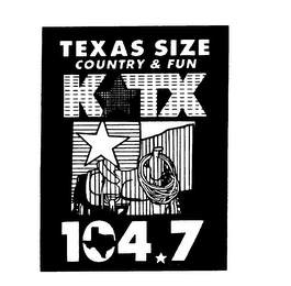 TEXAS SIZE COUNTRY & FUN K TX 104.7 logo