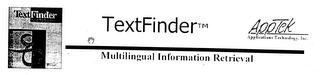 TEXTFINDER MULTILINGUAL INFORMATION RETRIEVAL APPTEK APPLICATIONS TECHNOLOGIES, INC. logo