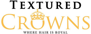 TEXTURED CROWNS WHERE HAIR IS ROYAL logo