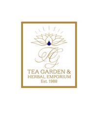 TG TEA GARDEN & HERBAL EMPORIUM EST. 1988 logo