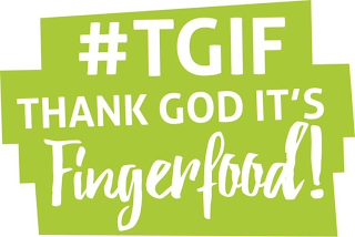 #TGIF THANK GOD IT'S FINGERFOOD! logo