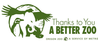 THANKS TO YOU A BETTER ZOO | OREGON ZOO | A SERVICE OF METRO logo