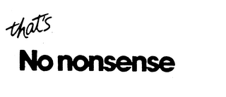 THAT'S NO NONSENSE logo