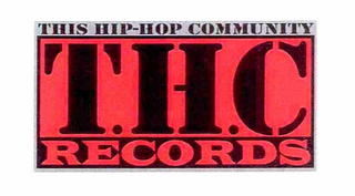 T.H.C RECORDS THIS HIP-HOP COMMUNITY logo