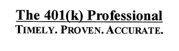 THE 401(K) PROFESSIONAL TIMELY.PROVEN.ACCURATE. logo
