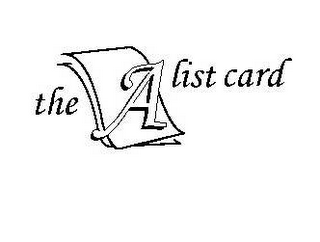 THE A LIST CARD logo