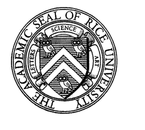 THE ACADEMIC SEAL OF RICE UNIVERSITY LETTER SCIENCE ART logo