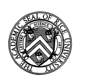 THE ACADEMIC SEAL OF RICE UNIVERSITY LETTERS SCIENCE ART logo