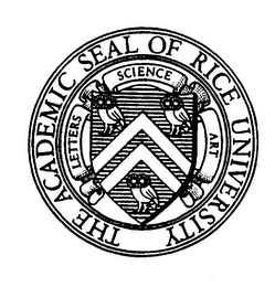 THE ACADEMIC SEAL OF RICE UNIVERSITY LETTERS SCIENCE ART logo