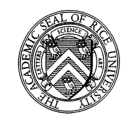 THE ACADEMIC SEAL OF RICE UNIVERSITY LETTERS SCIENCE ART logo