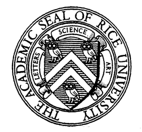 THE ACADEMIC SEAL OF RICE UNIVERSITY LETTERS SCIENCE ART logo