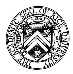 THE ACADEMIC SEAL OF RICE UNIVERSITY LETTERS SCIENCE ART logo