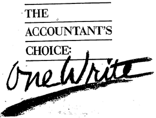 THE ACCOUNTANTS CHOICE: ONE WRITE logo