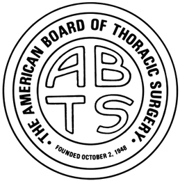THE AMERICAN BOARD OF THORACIC SURGERY FOUNDED OCTOBER 2, 1948 ABTS logo