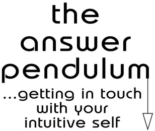 THE ANSWER PENDULUM ...GETTING IN TOUCH WITH YOUR INTUITIVE SELF logo