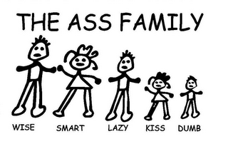 THE ASS FAMILY WISE SMART LAZY KISS DUMB logo