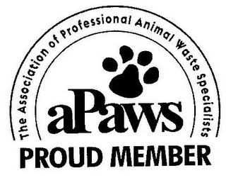THE ASSOCIATION OF PROFESSIONAL ANIMAL WASTE SPECIALISTS APAWS PROUD MEMBER logo