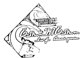 THE AUTHENTIC ORIGINAL O-SHIM MO-SHIM SURF DESIGNS logo