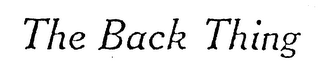 THE BACK THING logo