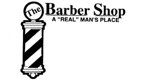THE BARBER SHOP A "REAL" MAN'S PLACE logo