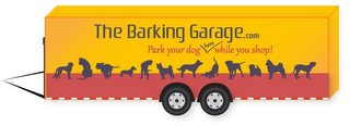 THE BARKING GARAGE.COM PARK YOUR DOG HERE WHILE YOU SHOP! logo