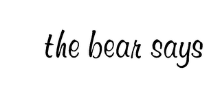 THE BEAR SAYS logo