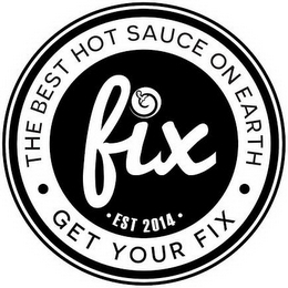THE BEST HOT SAUCE ON EARTH FIX · EST 2014 · · GET YOUR FIX · logo