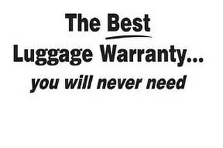 THE BEST LUGGAGE WARRANTY...YOU WILL NEVER NEED logo