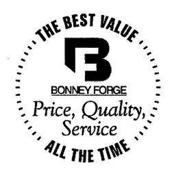 THE BEST VALUE BF BONNEY FORGE PRIZE, QUALITY, SERVICE ALL THE TIME logo