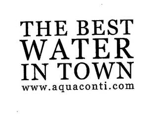 THE BEST WATER IN TOWN WWW.AQUACONTI.COM logo