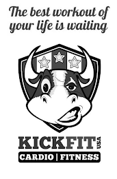 THE BEST WORKOUT OF YOUR LIFE IS WAITING KICKFIT USA CARDIO | FITNESS logo