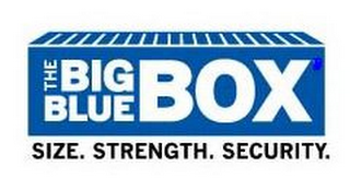 THE BIG BLUE BOX SIZE. STRENGTH. SECURITY. logo
