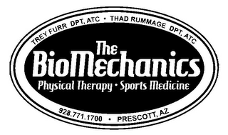 THE BIOMECHANICS PHYSICAL THERAPY · SPORTS MEDICINE · PRESCOTT, AZ 928.771.1700 TREY FURR DPT, ATC · THAD RUMMAGE DPT, ATC logo
