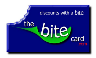 THE BITE CARD.COM DISCOUNTS WITH A BITE logo