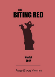 THE BITING RED MERLOT 2017 POPPED CULTURE WINES, INC logo