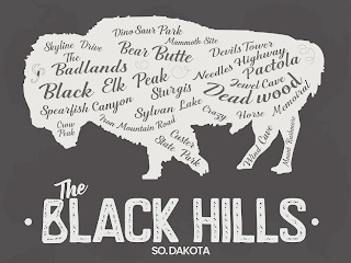 THE · BLACK HILLS · SO. DAKOTA SKYLINE DRIVE THE BADLANDS BLACK ELK PEAK SPEARFISH CANYON CROW PEAK IRON MOUNTAIN ROAD CUSTER STATE PARK STURGIS SYLVAN LAKE CRAZY HORSE MEMOIRAL MOUNT RUSHMORE DEAD WOOD JEWEL CAVE PACTOLA NEEDLES HIGHWAY DEVILS TOWER MAMMOTH SITE BEAR BUTTE DINOSAUR PARK logo